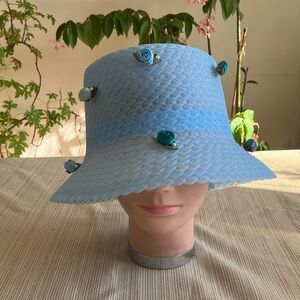 Chic Light Blue Floral Bucket Hat